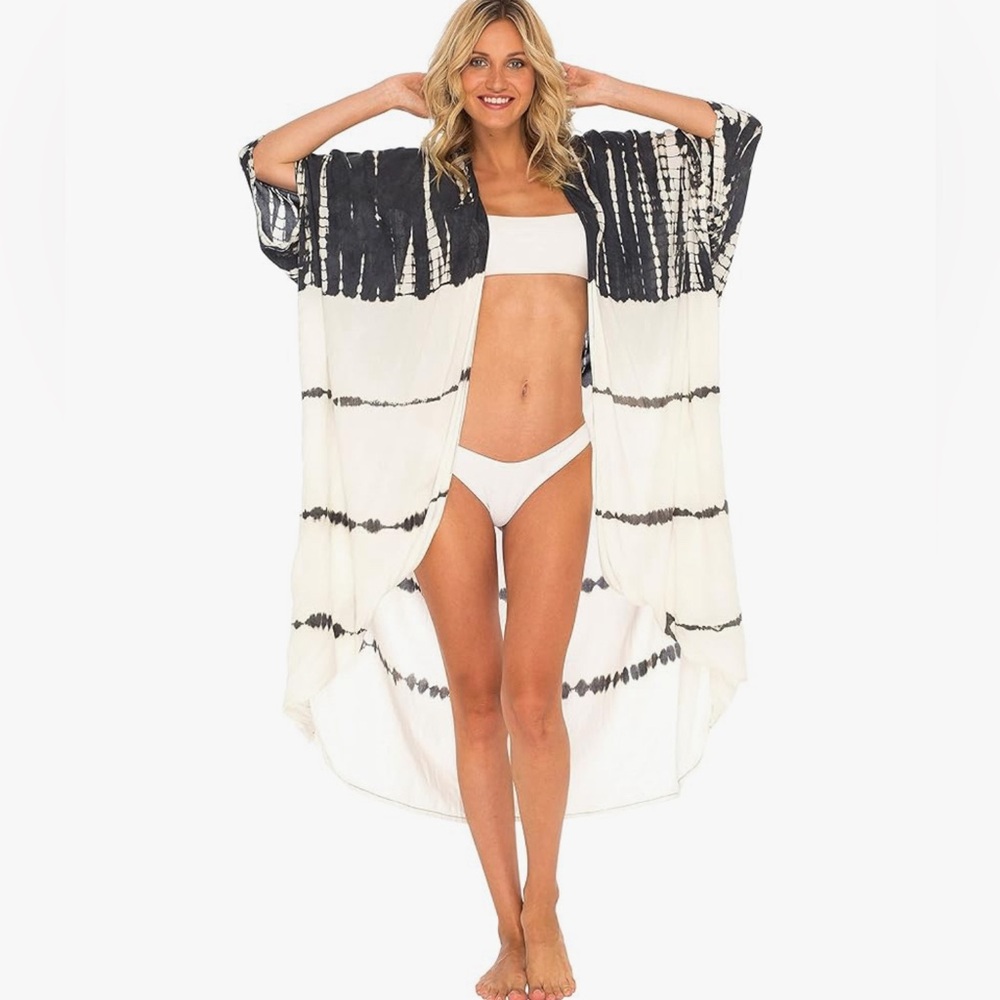 SHU-SHI Plus Size Kimono For Women Tie Dye Oversized Beach Cover Up size L/XL